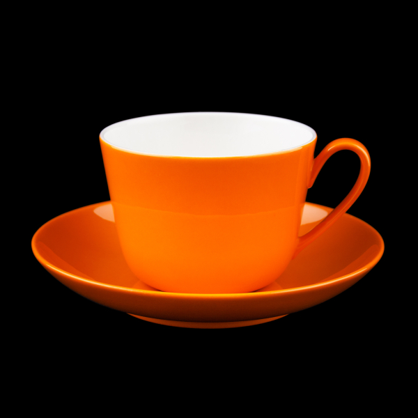 Wonderful World Kaffeetasse + Untertasse Orange neuwertig