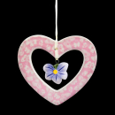 Spring Decoration Anhänger Ornament Herz mit Veilchen